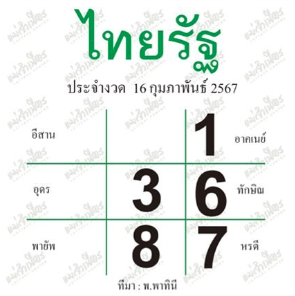 เลขเด็ด 16/2/67